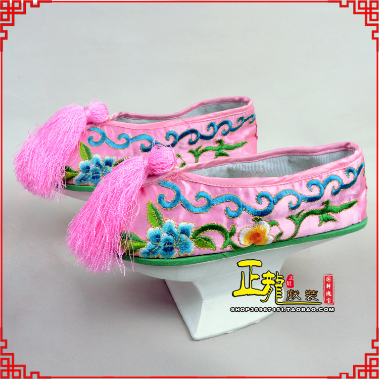 陆川京越剧戏鞋花盆底清朝皇后贵妃宫女花盆底 旗鞋