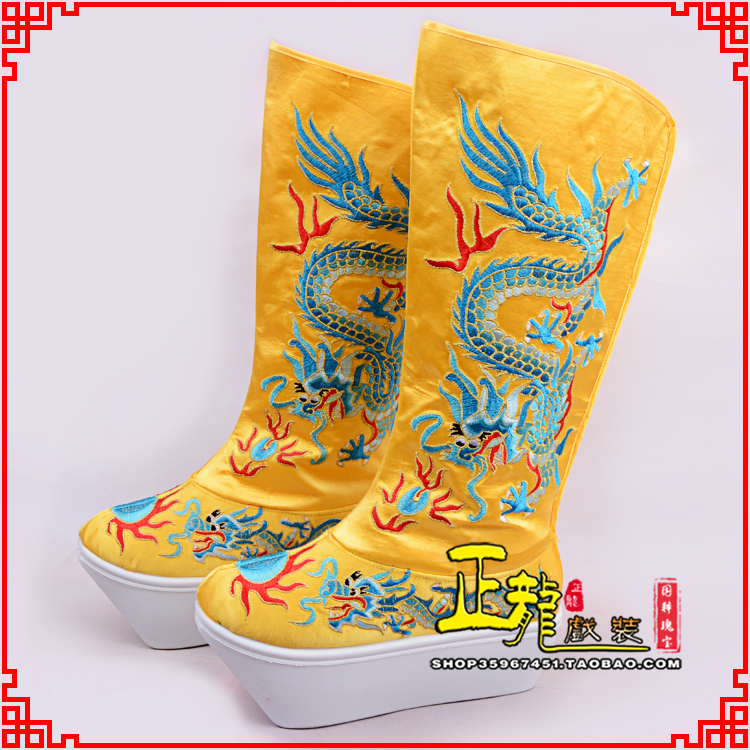 陆川皇帝龙靴变脸靴绣龙靴子厚底官靴 好龙高靴