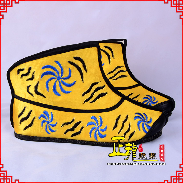 陆川.美猴王靴子虎纹靴金黄快靴 猴鞋