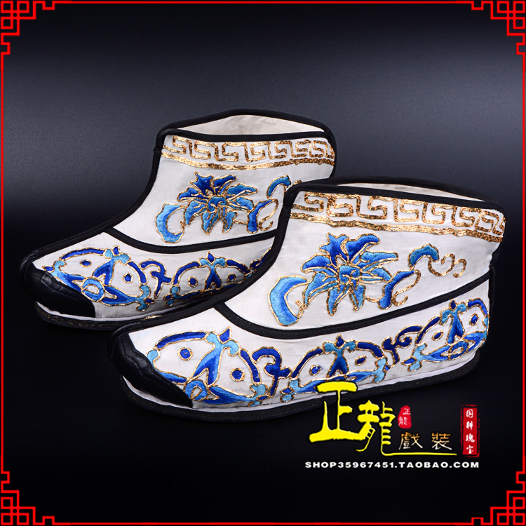 陆川三岔口武生薄底 手绣绣花快靴