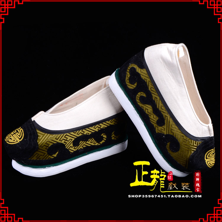 陆川戏鞋方口鞋老生鞋老旦鞋三义斋纸底内高福字履