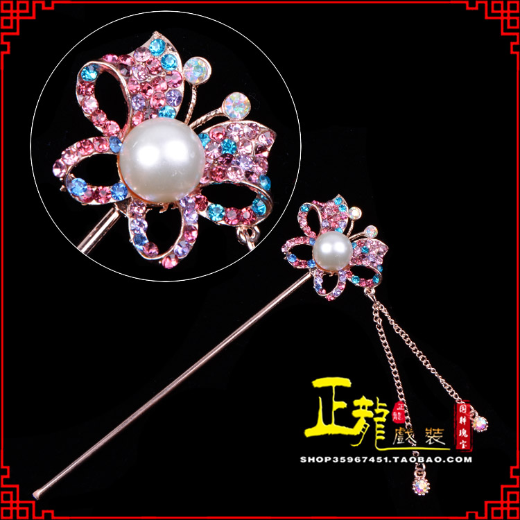 陆川花旦小姐青衣头饰簪子 蝴蝶发簪