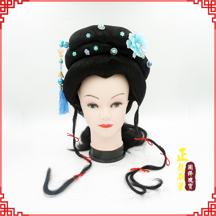 陆川戏剧服装京剧越剧小旦花旦丫鬟假发 小姐头套