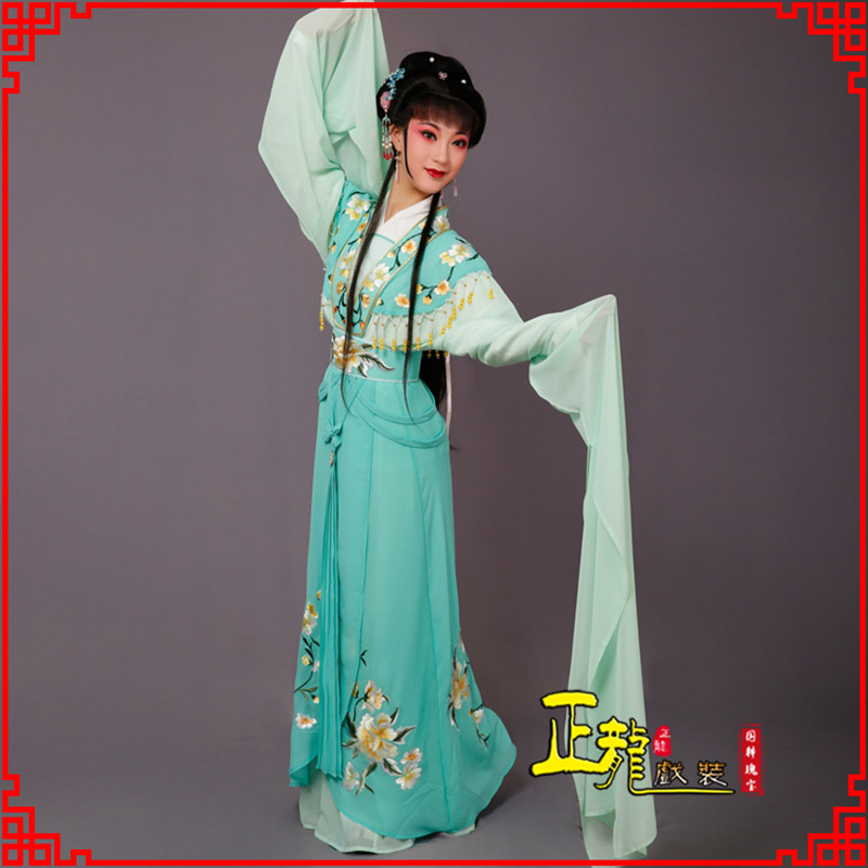 陆川青衣水袖戏服演出服 云肩花旦衣